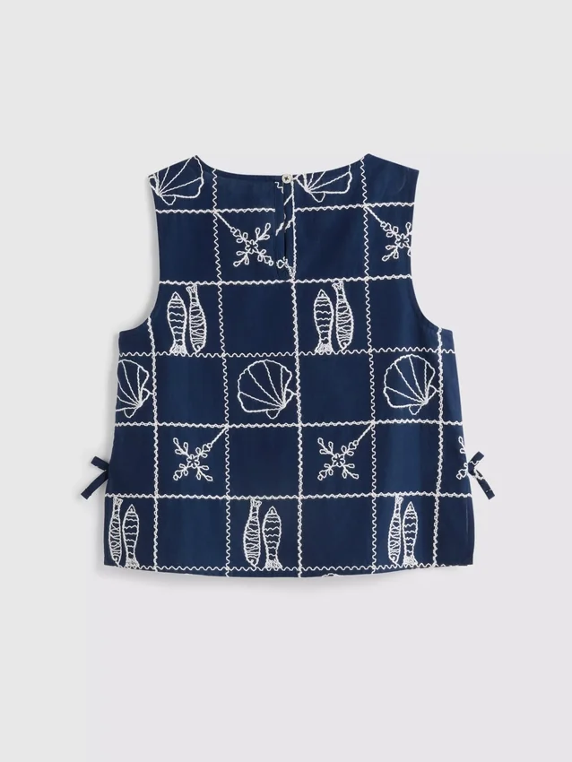 7-15yrs | embroidered sleeveless blouse