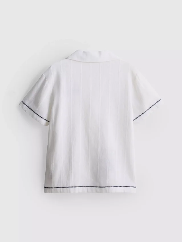 7-15yrs | fish embroidered shirt