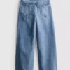 7-15yrs | floral bow embroidered wide leg jeans