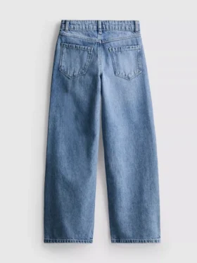 7-15yrs | floral bow embroidered wide leg jeans