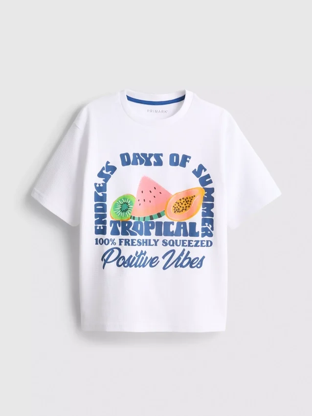 7-15yrs | fruit graphic textured t-shirt
