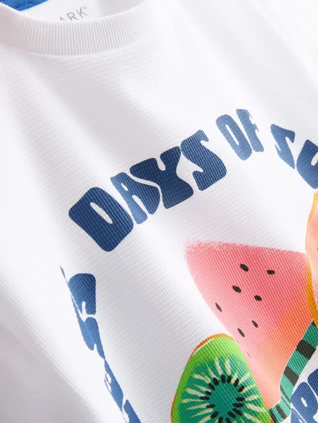 7-15yrs | fruit graphic textured t-shirt