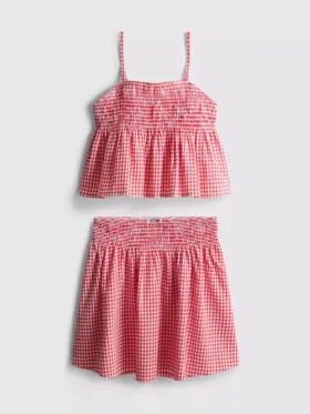 7-15yrs | gingham blouse and skirt set