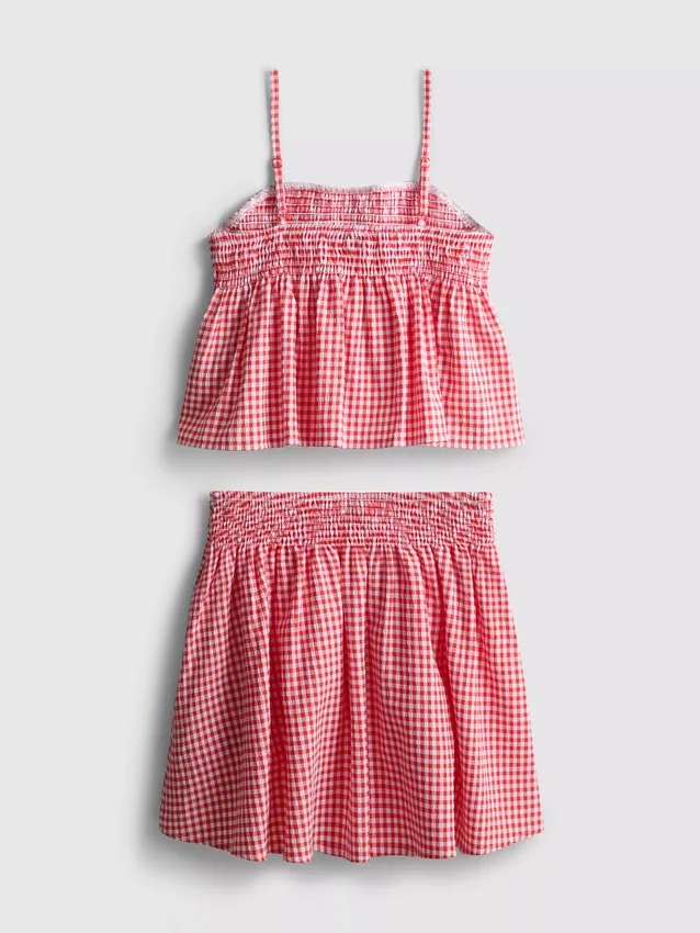 7-15yrs | gingham blouse and skirt set