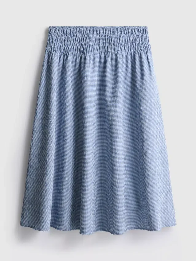 7-15yrs | gingham check midi skirt