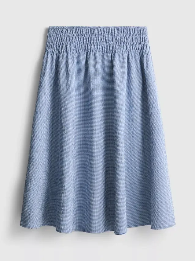 7-15yrs | gingham check midi skirt