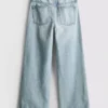 7-15yrs | hem split wide leg jeans