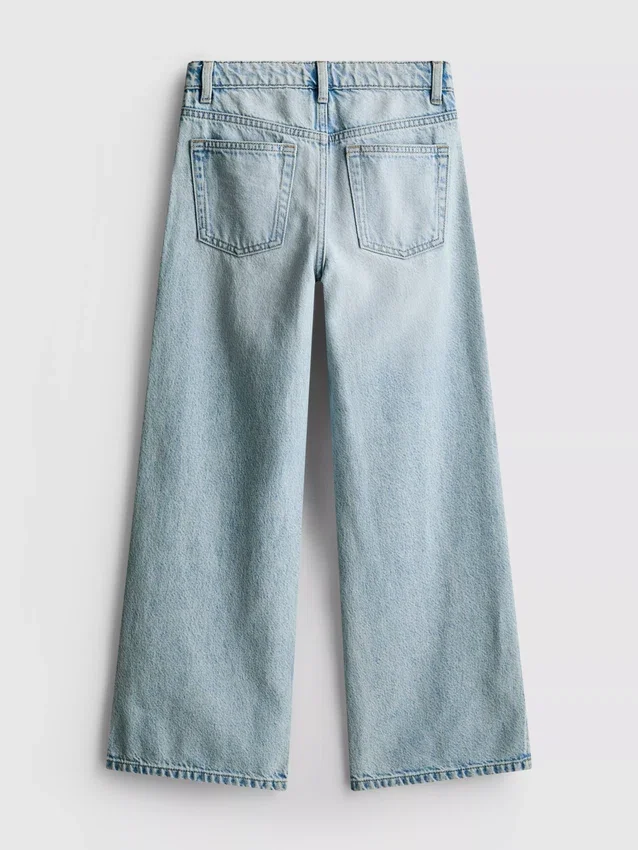 7-15yrs | hem split wide leg jeans
