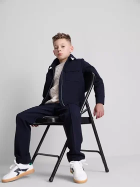 7-15yrs | jacquard zip-up jacket and joggers set