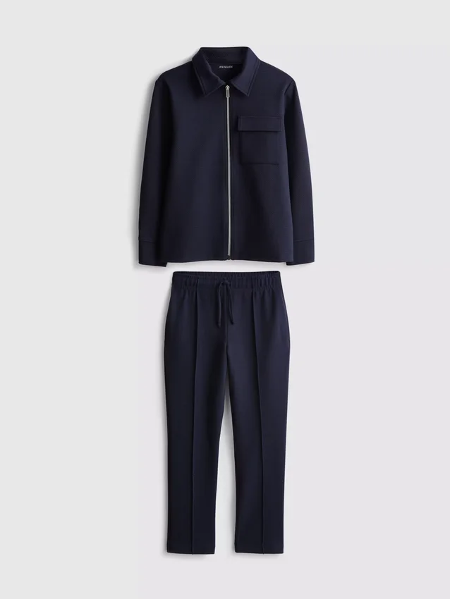 7-15yrs | jacquard zip-up jacket and joggers set