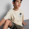 7-15yrs | palm tree graphic textured t-shirt