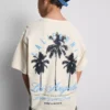 7-15yrs | palm tree graphic textured t-shirt