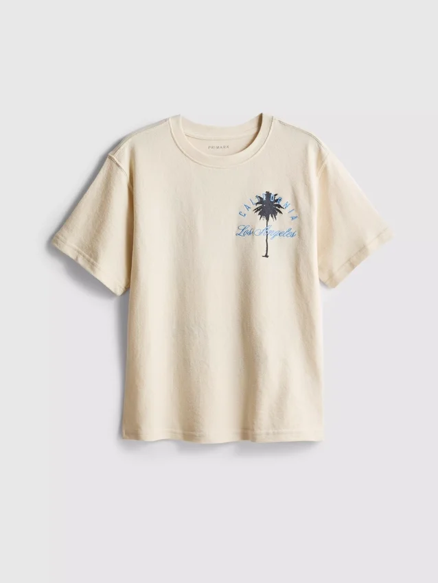 7-15yrs | palm tree graphic textured t-shirt