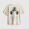 7-15yrs | palm tree graphic textured t-shirt