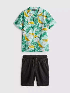 7-15yrs | printed shirt and shorts set