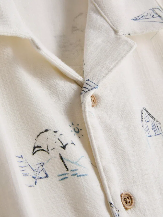 7-15yrs | printed textured shirt