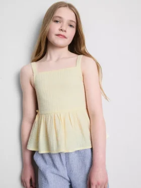 7-15yrs | shirred bow blouse
