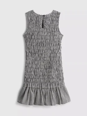 7-15yrs | shirred gingham sleeveless dress