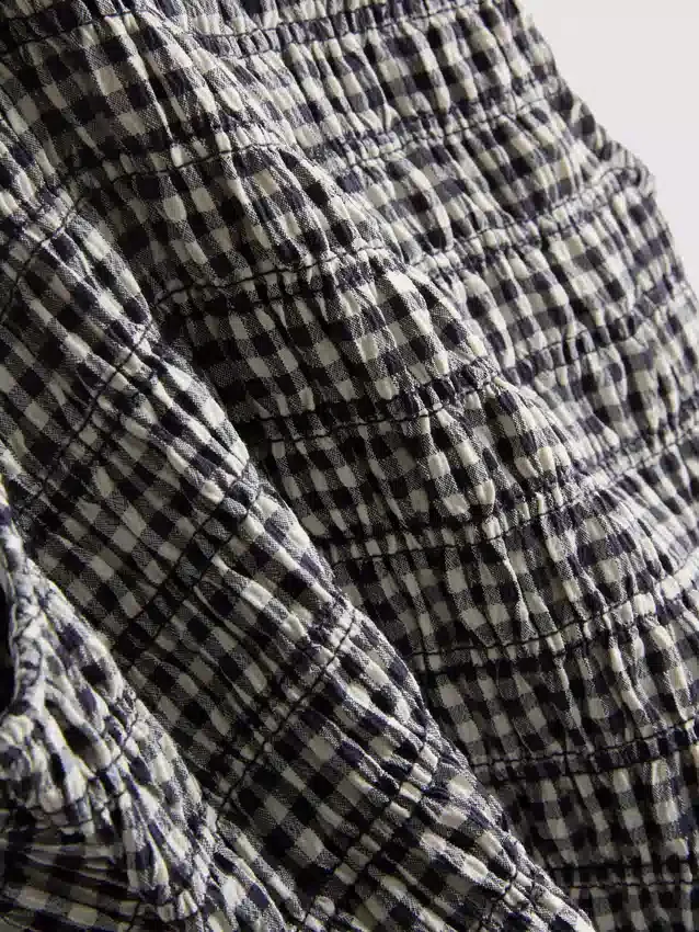 7-15yrs | shirred gingham sleeveless dress