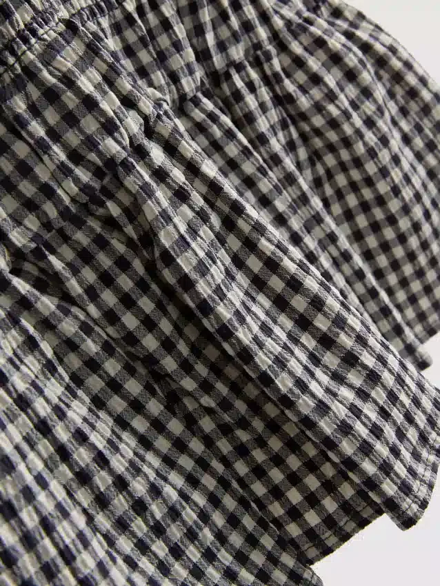 7-15yrs | shirred gingham sleeveless dress