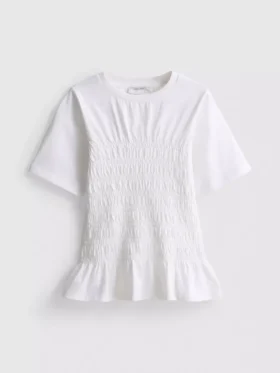 7-15yrs | shirred peplum t-shirt