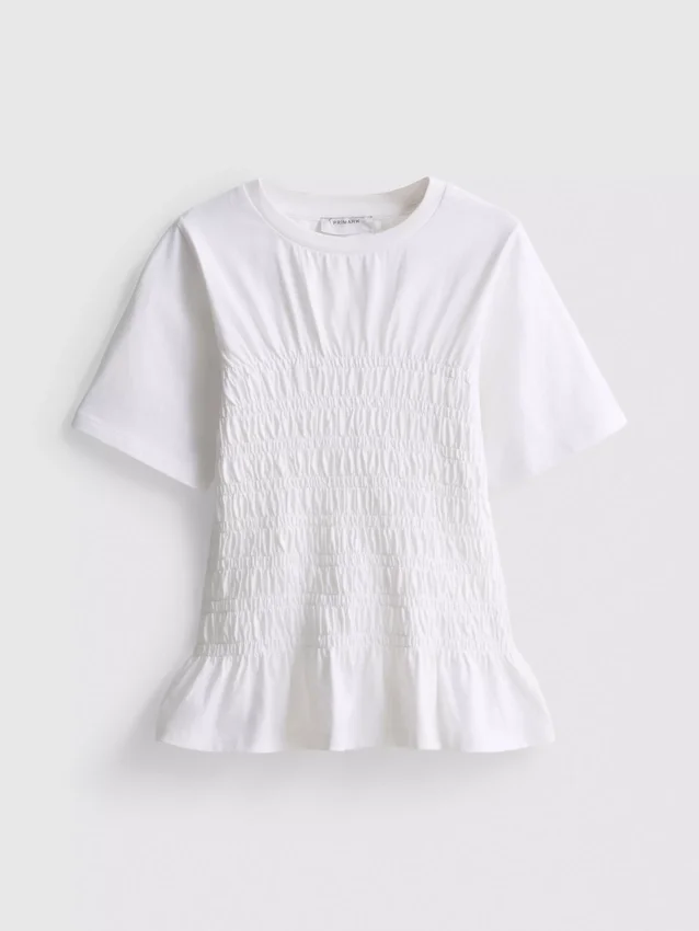 7-15yrs | shirred peplum t-shirt