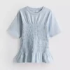 7-15yrs | shirred peplum t-shirt
