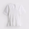 7-15yrs | shirred peplum t-shirt