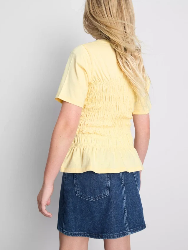 7-15yrs | shirred peplum t-shirt
