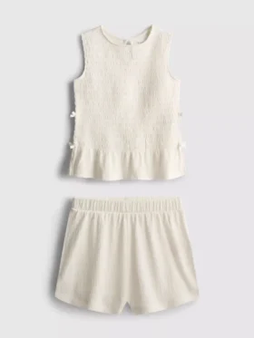7-15yrs | shirred sleeveless top and shorts set