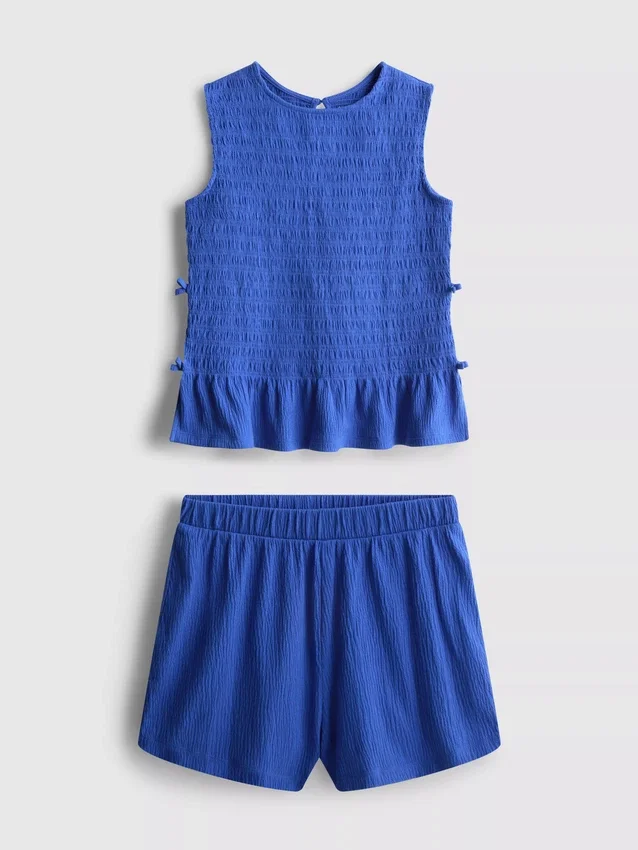 7-15yrs | shirred sleeveless top and shorts set