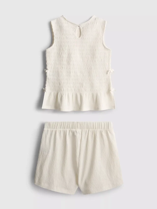 7-15yrs | shirred sleeveless top and shorts set