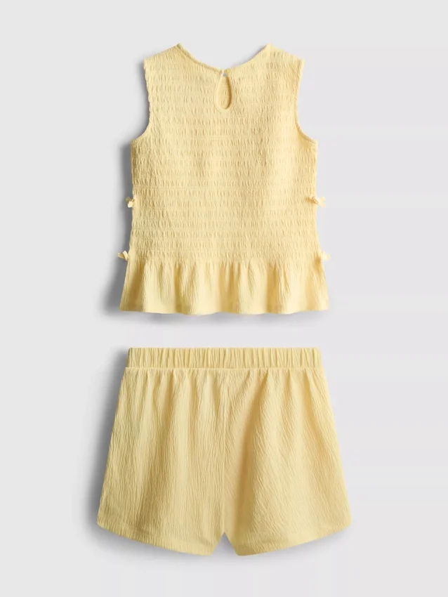 7-15yrs | shirred sleeveless top and shorts set