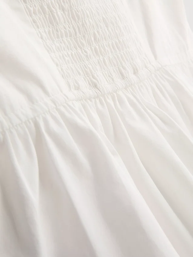 7-15yrs | shirred square neck blouse