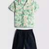 7-15yrs | slub cotton shirt and shorts set