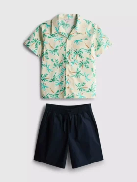 7-15yrs | slub cotton shirt and shorts set