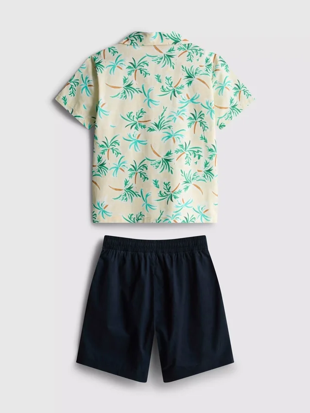 7-15yrs | slub cotton shirt and shorts set