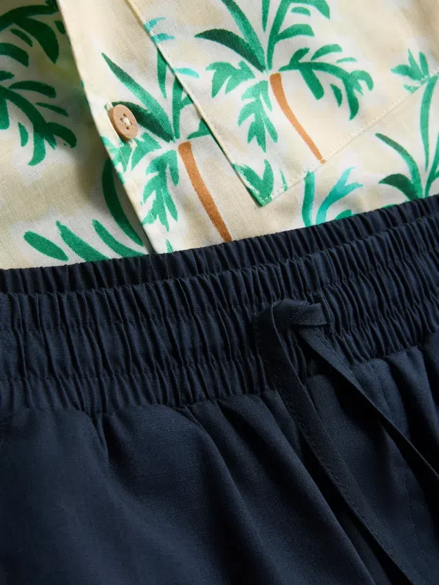 7-15yrs | slub cotton shirt and shorts set