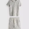 7-15yrs | stripe knit shirt and shorts set