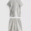 7-15yrs | stripe knit shirt and shorts set