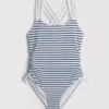 7-15yrs | stripe ruched swimsuit