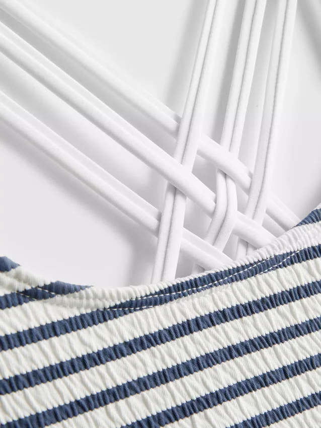 7-15yrs | stripe ruched swimsuit
