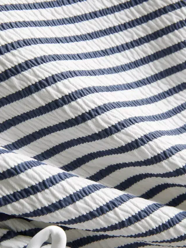 7-15yrs | stripe ruched swimsuit