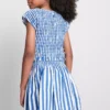 7-15yrs | stripe shirred blouse