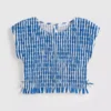7-15yrs | stripe shirred blouse