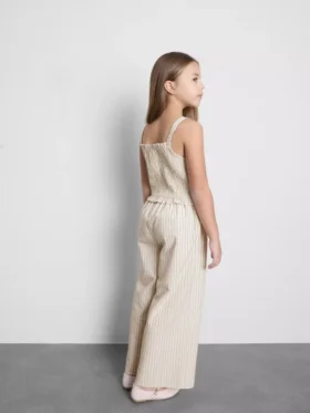 7-15yrs | stripe shirred jumpsuit
