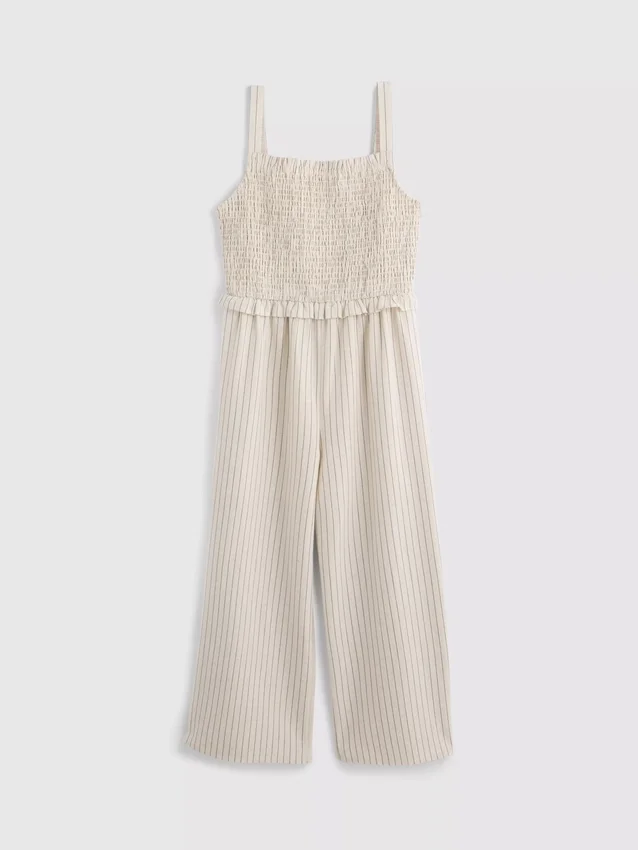 7-15yrs | stripe shirred jumpsuit