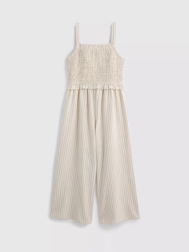 7-15yrs | stripe shirred jumpsuit