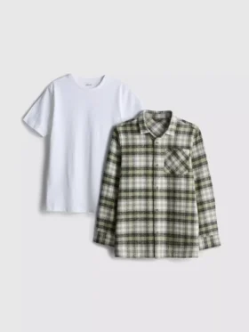 7-15yrs | t-shirt and check shirt set