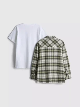 7-15yrs | t-shirt and check shirt set